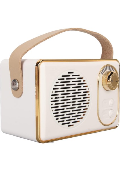 Şarj Edilebilir Eski Bluetooth Hoparlör, Retro Bluetooth 5.0 Hoparlör, Mini Bluetooth Hoparlör Hafıza Kartı Aux USB Kamp Partisi Hediyesi Için Şarj Edilebilir Mp3 Çalar (Beyaz) (Yurt Dışından)