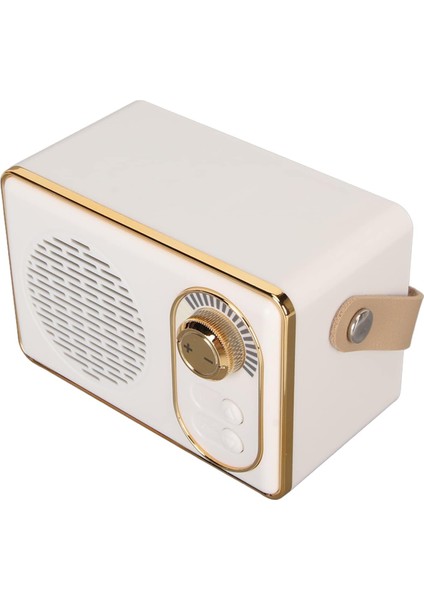 Şarj Edilebilir Eski Bluetooth Hoparlör, Retro Bluetooth 5.0 Hoparlör, Mini Bluetooth Hoparlör Hafıza Kartı Aux USB Kamp Partisi Hediyesi Için Şarj Edilebilir Mp3 Çalar (Beyaz) (Yurt Dışından)