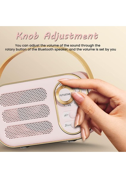 Retro Bluetooth Hoparlör, Yüksek Ses Seviyesine Sahip Vintage Taşınabilir Kablosuz Bluetooth Hoparlörler Bluetooth 5.0 Desteği Tf Kartı U Disk Aux Girişi Eski Stil Mutfak Yatak Oda (Yurt Dışından)