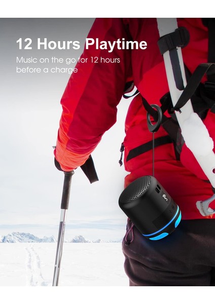 Küçük Bluetooth Hoparlörler Taşınabilir Kablosuz Hoparlör Mini Hoparlör, Tws Eşleştirme, Rgb Işıklar, 15H Çalma Süresi, Ev, Duş, Seyahat, Bisiklet Için Su Geçirmez Plaj Hoparlörü (Yurt Dışından)