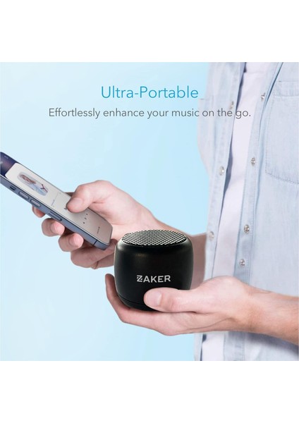 Taşınabilir Bluetooth Hoparlör, Mini Bluetooth Hoparlör, 2W Madeni Para Boyu Küçük Taşınabilir Kablosuz Bluetooth Hoparlörler (Siyah) (Yurt Dışından)