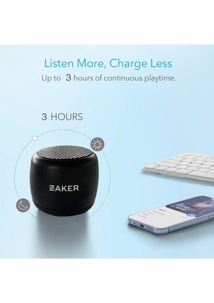 Taşınabilir Bluetooth Hoparlör, Mini Bluetooth Hoparlör, 2W Madeni Para Boyu Küçük Taşınabilir Kablosuz Bluetooth Hoparlörler (Siyah) (Yurt Dışından)