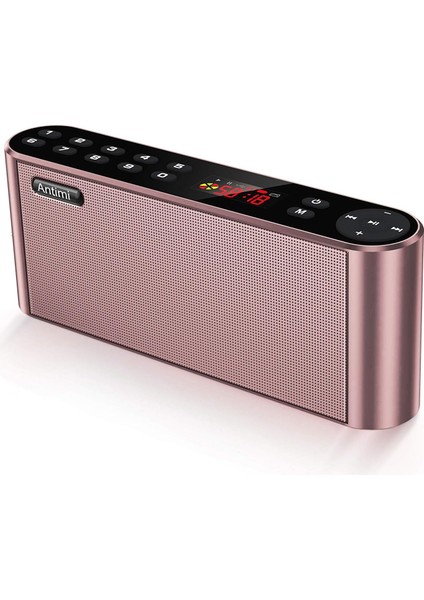 Bluetooth Hoparlör,fm Radyo Çalar,mp3 Çalar Hd Ses, Dahili Mikrofon, Yüksek Çözünürlüklü Ses ve Gelişmiş Bas Özellikli Stereo Taşınabilir Kablosuz Hoparlör Sürücüleri(Siyah) (Pembe (Yurt Dışından)