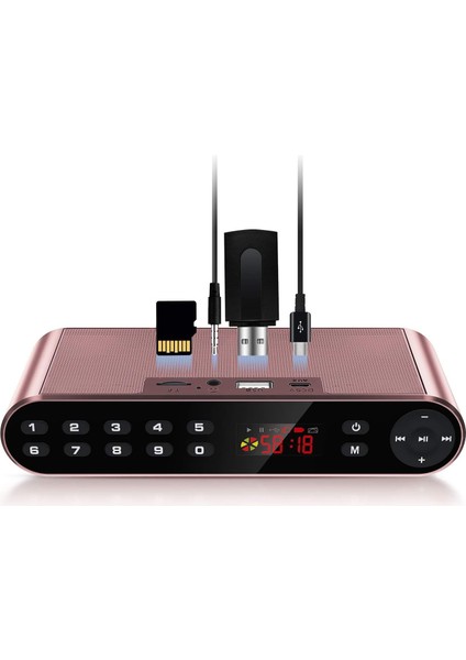 Bluetooth Hoparlör,fm Radyo Çalar,mp3 Çalar Hd Ses, Dahili Mikrofon, Yüksek Çözünürlüklü Ses ve Gelişmiş Bas Özellikli Stereo Taşınabilir Kablosuz Hoparlör Sürücüleri(Siyah) (Pembe (Yurt Dışından) modelleri