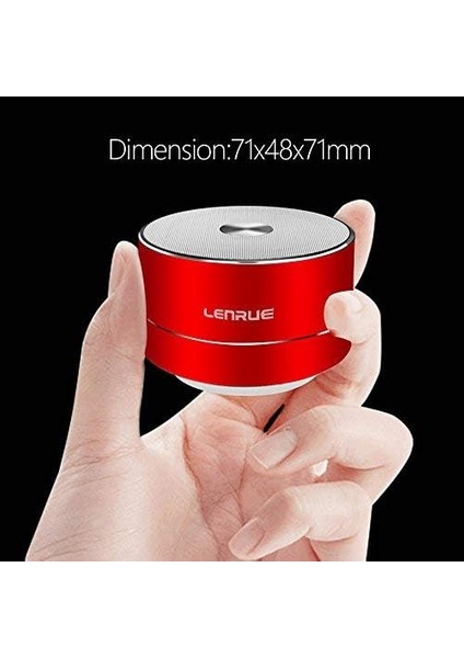 Dahili Mikrofon, Ahizesiz Arama, Aux Hattı, iPhone Ipad Android Akıllı Telefon Için Tf Kartı ve Daha Fazlasına Sahip Taşınabilir Kablosuz Bluetooth Hoparlör (Shine Red) (Yurt Dışından)