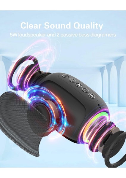 Bluetooth Hoparlörler, A66 Kablosuz Hoparlörler, Net Ses Özellikli 5W Taşınabilir Kablosuz Hoparlörler, Çoklu Çalma Modları, Cep Telefonuyla Uyumlu, Ev Veya Dış Mekan Için Bilgisay (Yurt Dışından)