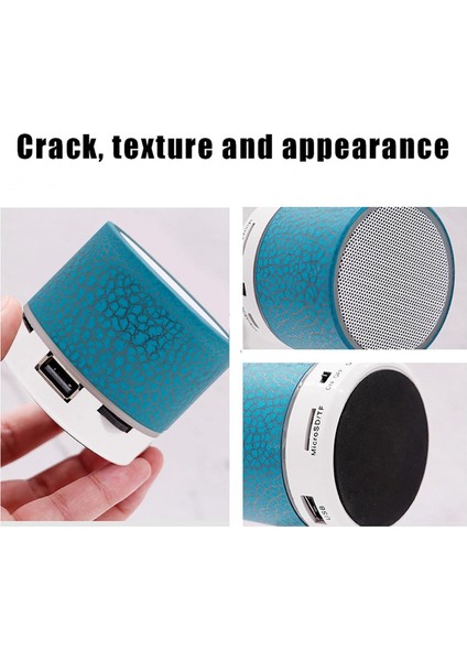 Mini Bluetooth Hoparlörler LED Işık Crackle Banyo, Havuz, Seyir, Yürüyüş Için Küçük Taşınabilir Hoparlör Stereo Eşleştirme (Yurt Dışından)