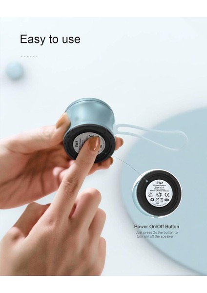 A119 Kordonlu Mini Bluetooth Hoparlör, Bas Radyatörlü Küçük Hoparlör, Ipx7 Su Geçirmez, Küçük Ama Güçlü, Ev, Ofis, Seyahat, Dış Mekan Için Süper Sevimli Metal Kablosuz Taşınabilir (Yurt Dışından) modelleri