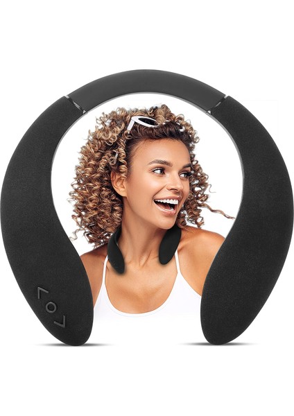 Boyun Bantlı Bluetooth Hoparlör, Boyunlu Bluetooth Hoparlör Kablosuz, Oyun, Film ve Müzik Için Boyun Hoparlör Sistemi, Çevreleyen Gerçek 3D Stereo Ses, Dahili Mikrofon, Ev ve Dış M (Yurt Dışından)