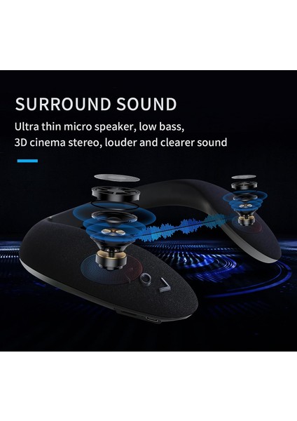 Boyun Bantlı Bluetooth Hoparlör, Boyunlu Bluetooth Hoparlör Kablosuz, Oyun, Film ve Müzik Için Boyun Hoparlör Sistemi, Çevreleyen Gerçek 3D Stereo Ses, Dahili Mikrofon, Ev ve Dış M (Yurt Dışından) modelleri