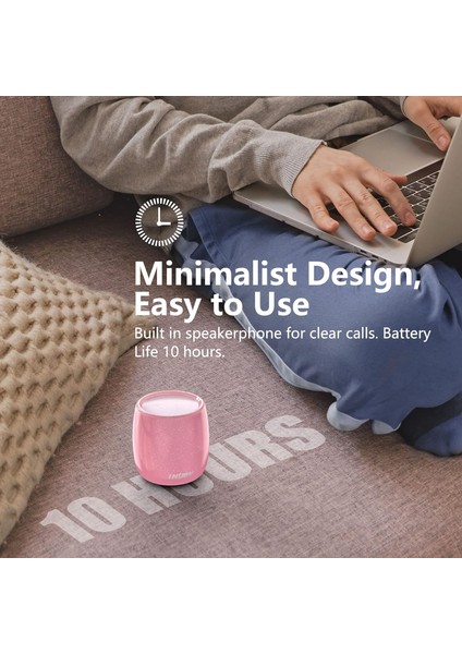 Küçük Bluetooth Hoparlör, Mini Taşınabilir Kablosuz Hoparlör, Güçlü Bas Zengin Ses Stereo Eşleştirme, Elde Taşınabilir Cep Boyutu 10H Çalma Süresi Yürüyüş Için Dahili Mikrofon Bisi (Yurt Dışından)