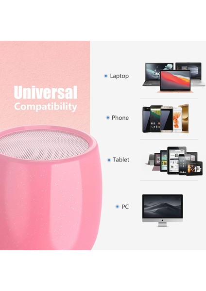 Küçük Bluetooth Hoparlör, Mini Taşınabilir Kablosuz Hoparlör, Güçlü Bas Zengin Ses Stereo Eşleştirme, Elde Taşınabilir Cep Boyutu 10H Çalma Süresi Yürüyüş Için Dahili Mikrofon Bisi (Yurt Dışından)