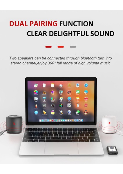 Taşınabilir Bluetooth Hoparlörler, Hd Ses Özellikli Kablosuz Bluetooth Hoparlörler, Çift Eşleştirme Işlevi, 10 Saat Çalma Süresi, Ipx4 Su Geçirmez, Taşınabilir Tasarım, Duş Için Mi (Yurt Dışından)