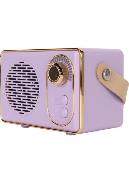 Şarj Edilebilir Eski Bluetooth Hoparlör, Retro Bluetooth 5.0 Hoparlör, Mini Bluetooth Hoparlör Hafıza Kartı Aux USB Kamp Partisi Hediyesi Için Şarj Edilebilir Mp3 Çalar (Mor) (Yurt Dışından)