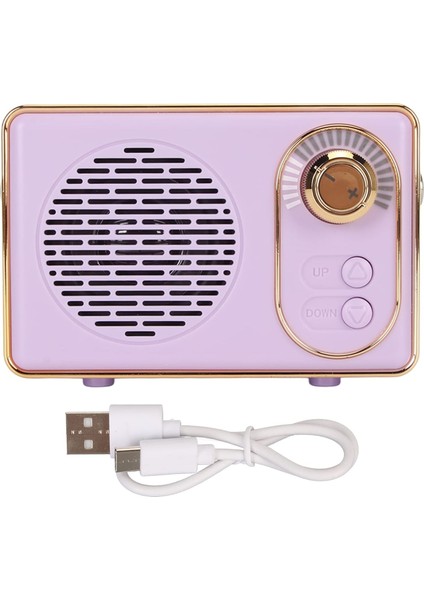 Şarj Edilebilir Eski Bluetooth Hoparlör, Retro Bluetooth 5.0 Hoparlör, Mini Bluetooth Hoparlör Hafıza Kartı Aux USB Kamp Partisi Hediyesi Için Şarj Edilebilir Mp3 Çalar (Mor) (Yurt Dışından)