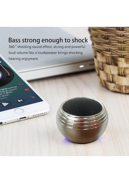 Bluetooth Özellikli Kablosuz Hoparlörler, Subwoofer'lı Suya Dayanıklı Kablosuz Taşınabilir Hoparlör, Spor Hoparlör, Küçük Çelik Top, Stereo Hd Surround Ses, Tüm Akıllı Telefonlar I (Yurt Dışından) fırsatları