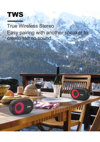 Rgb Taşınabilir Bluetooth Hoparlör, Stereo Sesli Su Geçirmez Kablosuz Küçük Hoparlör, El Serbest Arama, Ev, Havuz, Parti, Plaj, Banyo, Doğa Yürüyüşü Için 5W 7h (Siyah, 1 Hoparlör) (Yurt Dışından)