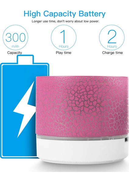Taşınabilir Kablosuz Mini Bluetooth Hoparlör, LED Işıklı Süper Bas Stereo Şarj Edilebilir Hoparlör (Yurt Dışından) fırsatları