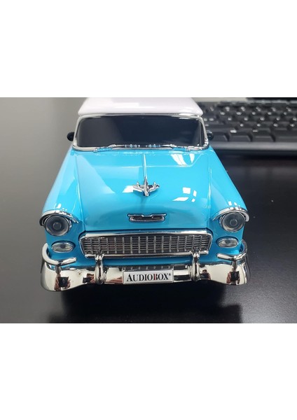 1955 Bel Air Retro Ride Bluetooth Araç Hoparlörü ve Fm Radyo | Ofis, Ev, Garaj Için Usb, Sd, Aux Girişli (Mavi) (Yurt Dışından) modelleri
