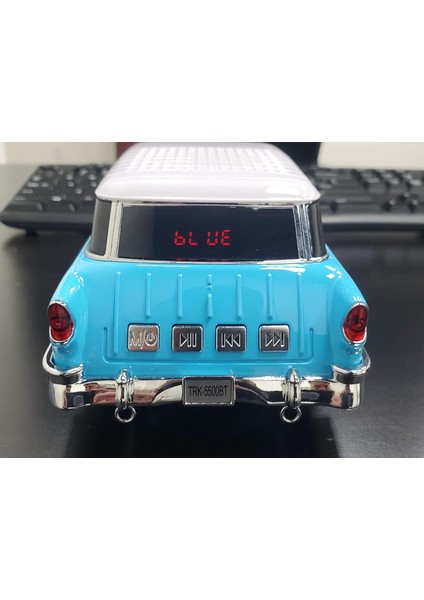 1955 Bel Air Retro Ride Bluetooth Araç Hoparlörü ve Fm Radyo | Ofis, Ev, Garaj Için Usb, Sd, Aux Girişli (Mavi) (Yurt Dışından) fırsatları