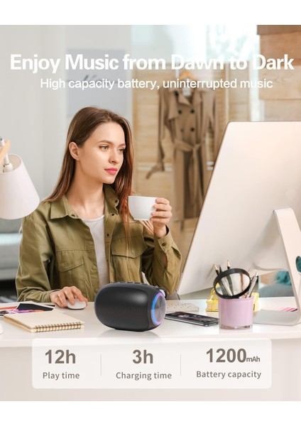 Bluetooth Hoparlörler, A66 Kablosuz Hoparlörler, Net Ses Özellikli 5W Taşınabilir Kablosuz Hoparlörler, Çoklu Çalma Modları, Cep Telefonuyla Uyumlu, Ev Veya Dış Mekan Için Bilgisay (Yurt Dışından)