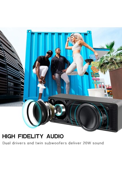 Bluetooth Hoparlörler, Yüksek Stereo Sesli Taşınabilir Bluetooth Hoparlör, 24 Saat Çalma Süresi, Dahili Mikrofon Desteği Telefon Görüşmeleri/aux/tf/u-Disk, Iphone, Android, Pc ve D (Yurt Dışından)