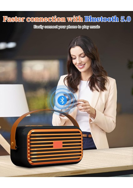 Retro Bluetooth Hoparlör, Çift Hoparlörlü Klasik Hoparlör, Stereo Yüksek Ses, Bluetooth 5.0 Kablosuz Bağlantı, Tf Kartı, Mutfak Yatak Odası Ofis Dış Mekan Için Aramaları Yanıtlama, (Yurt Dışından) fiyatları
