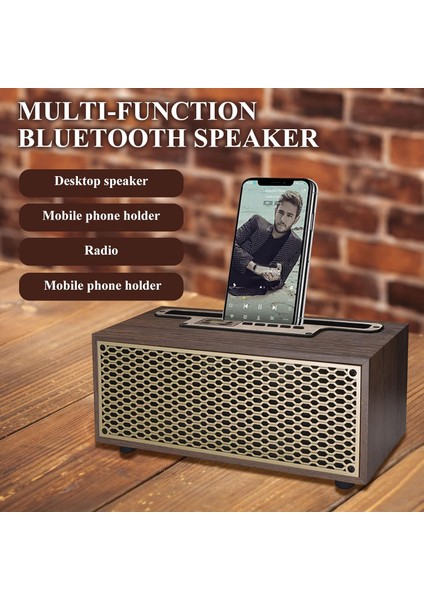 Retro Bluetooth Hoparlörler, Aux Girişli ve Fm Radyolu Ahşap Kitaplık Hoparlörleri, Masaüstü Bluetooth Kablosuz Için Pc Bilgisayar Hoparlörleri, iPhone Tv Için Ev Küçük Mavi Diş Ho (Yurt Dışından) fiyatları
