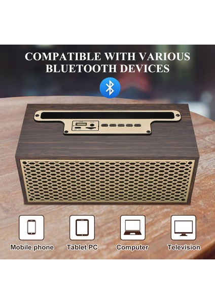 Retro Bluetooth Hoparlörler, Aux Girişli ve Fm Radyolu Ahşap Kitaplık Hoparlörleri, Masaüstü Bluetooth Kablosuz Için Pc Bilgisayar Hoparlörleri, iPhone Tv Için Ev Küçük Mavi Diş Ho (Yurt Dışından) modelleri