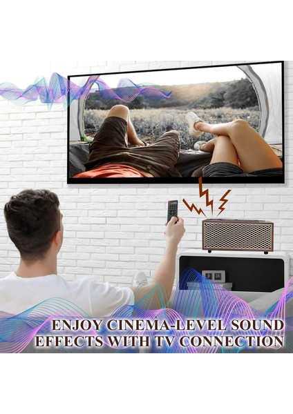 Retro Bluetooth Hoparlörler, Aux Girişli ve Fm Radyolu Ahşap Kitaplık Hoparlörleri, Masaüstü Bluetooth Kablosuz Için Pc Bilgisayar Hoparlörleri, iPhone Tv Için Ev Küçük Mavi Diş Ho (Yurt Dışından) fırsatları
