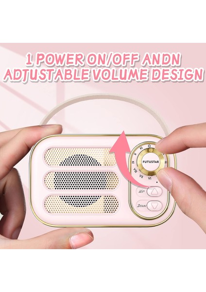 Vintage Bluetooth Hoparlör， Retro Pembe Dekor, Küçük Kablosuz Bluetooth Hoparlör, Sevimli Eski Moda Stil Aksesuarlar Mutfak Yatak Odaları Için Estetik Ofis Partisi Ev, Arkadaşa Hed (Yurt Dışından) fırsatları