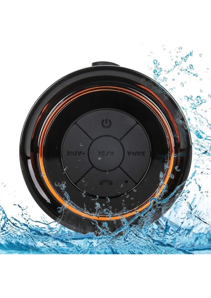 Bluetooth Duş Hoparlörleri, Taşınabilir Kablosuz Suya Dayanıklı Hoparlör Vantuz, Telefonlara, Tabletlere, Bilgisayarlara Kolayca Eşleşir (Siyah ve Turuncu) (Yurt Dışından)