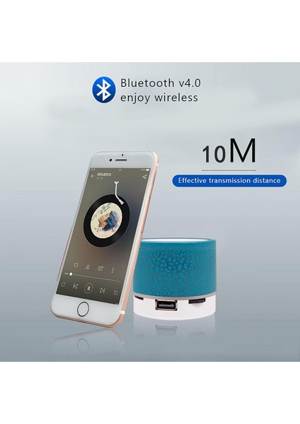 Mini Bluetooth Hoparlörler LED Işık Crackle Banyo, Havuz, Seyir, Yürüyüş Için Küçük Taşınabilir Hoparlör Stereo Eşleştirme (Yurt Dışından) fırsatları