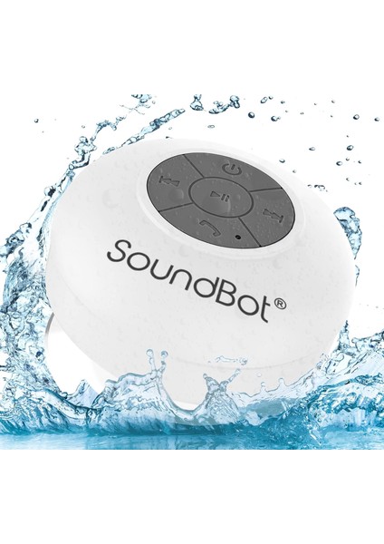 SB510 Bluetooth Duş Hoparlörü Hd Suya Dayanıklı Banyo Hoparlörleri, Dahili Mikrofonlu Handsfree Taşınabilir Hoparlör, 6 Saat Çalma Süresi, Kontrol Düğmeleri ve Özel Vantuz (Beyaz) (Yurt Dışından)