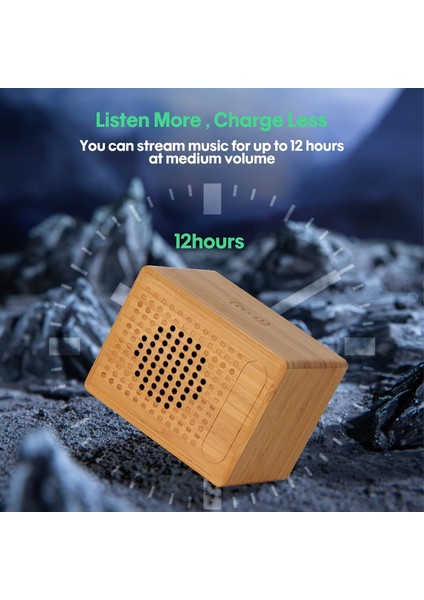 Kablosuz Şarj Aletli Bluetooth Hoparlör, 10 W Hızlı Kablosuz Şarj, 12 Saat Çalma Süresi, El Yapımı Bambu Hoparlörler, Küçük ve Taşınabilir, iPhone ipad Android Akıllı Cihazlar ve D (Yurt Dışından)