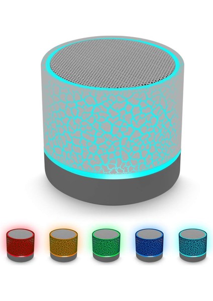 Taşınabilir Kablosuz Mini Bluetooth Hoparlör, LED Işıklı Süper Bas Stereo Şarj Edilebilir Hoparlör (Yurt Dışından)