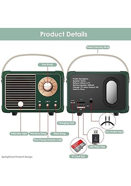 Retro Bluetooth Hoparlör, Sevimli Küçük Bluetooth Hoparlörler Kapalı Açık Eski Ev Ofis Dekoru Için Taşınabilir Kablosuz, Parti Masası Mutfak Yürüyüşü Plaj Seyahati Hediye Fikirleri (Yurt Dışından) fiyatları