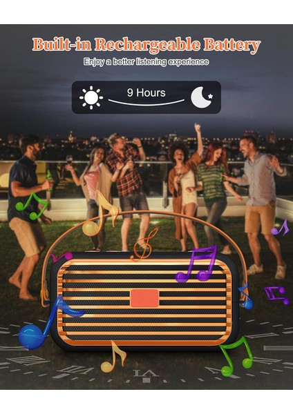 Retro Bluetooth Hoparlör, Çift Hoparlörlü Klasik Hoparlör, Stereo Yüksek Ses, Bluetooth 5.0 Kablosuz Bağlantı, Tf Kartı, Mutfak Yatak Odası Ofis Dış Mekan Için Aramaları Yanıtlama, (Yurt Dışından) fırsatları