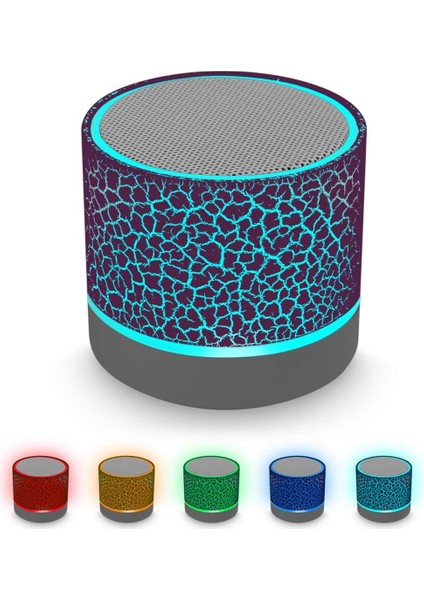 Taşınabilir Kablosuz Mini Bluetooth Hoparlör, LED Işıklı Süper Bas Stereo Şarj Edilebilir Hoparlör (Yurt Dışından)