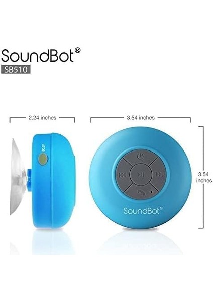 SB510 Bluetooth Duş Hoparlörü Hd Suya Dayanıklı Banyo Hoparlörleri, Dahili Mikrofonlu Handsfree Taşınabilir Hoparlör, 6 Saat Çalma Süresi, Kontrol Düğmeleri ve Özel Vantuz (Mavi) (Yurt Dışından) fırsatları