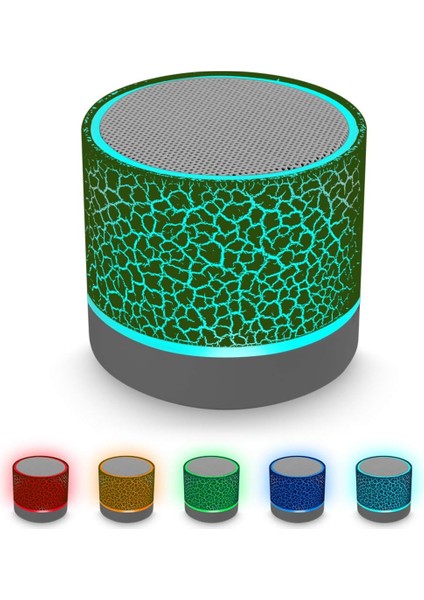 Taşınabilir Kablosuz Mini Bluetooth Hoparlör, LED Işıklı Süper Bas Stereo Şarj Edilebilir Hoparlör (Yurt Dışından)