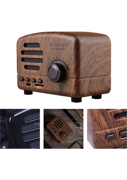 Kablosuz Taşınabilir Hoparlör Bluetooth Hoparlörler Vintage Stil Mini Bluetooth Uyumlu Ev Masaüstü Ofis Için Açık Bluetooth Hoparlörler Kahverengi (Yurt Dışından) modelleri