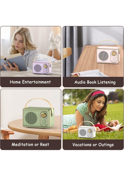 Retro Bluetooth Hoparlör, Stereo Özellikli Kablosuz Eski Tip Küçük Hoparlör, Ahizesiz Arama, 500MA Pil, Tf Kartı, Aux Hattı, Ios Android Akıllı Telefon Için Su Geçirmezlik Ev Ofis (Yurt Dışından) indirimleri