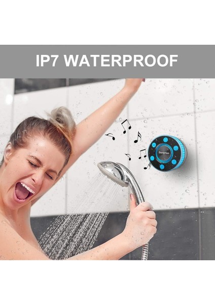 Bluetooth Duş Hoparlörü, Ipx-7 Suya Dayanıklı Kablosuz Hoparlörler Hd Ses Stereosu, Taşınabilir Hoparlör, LED Işık Vantuzlu Mini Hoparlörler, Radyo, Eşleştirme Modu, Dahili Mikrofo (Yurt Dışından) modelleri