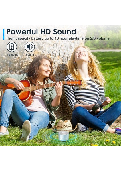 Taşınabilir Kablosuz Bluetooth Hoparlör, Dahili Mikrofon, Ahizesiz Arama, Aux Hattı, Tf Kartı, Iphone, iPad Android Akıllı Telefon ve Daha Fazlası Için Hd Ses ve Bas (Mavi) (Yurt Dışından)