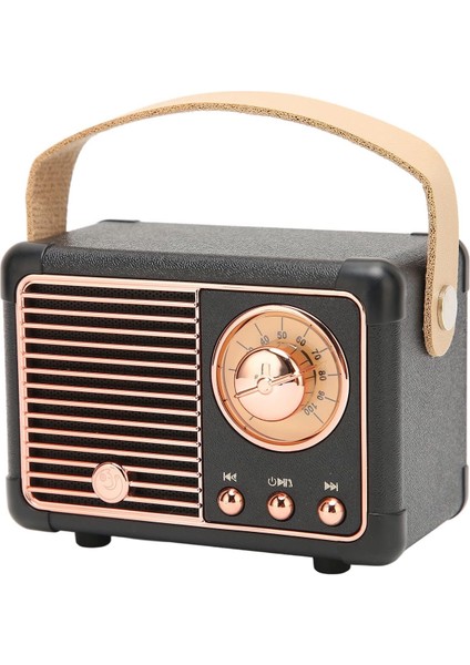 Vintage Hoparlör, Oda Dekoru Için Retro Bluetooth Hoparlör Uzun Pil Ömrü (Siyah) (Yurt Dışından)