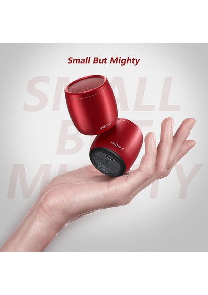 Küçük Bluetooth Hoparlör, Mini Taşınabilir Kablosuz Hoparlör, Keskin Bas Zengin Ses Stereo Eşleştirme, Elde Taşınabilir Cep Boyutu 10H Çalma Süresi Yürüyüş Için Dahili Mikrofon Bis (Yurt Dışından)