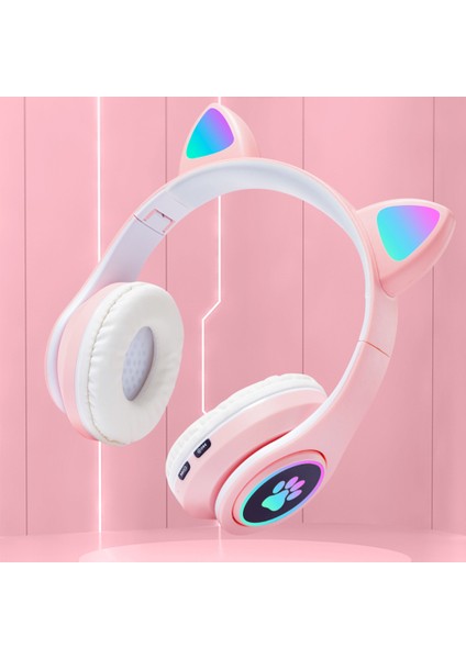 Bluetooth Kablosuz Kulaklıklar Kedi Kulak Kızdırma Işık Stereo Bas Kask Çocuk Oyun Kız Hediyeler Pc Telefon Kılıfı Oyun Kulaklığı (Yurt Dışından) modelleri