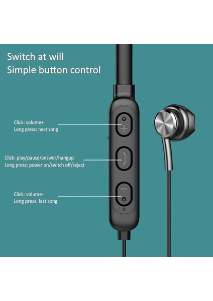 Boyun Bantlı Kulaklık Kablosuz Kulaklıklar Bluetooth 5.0 Mikrofon ile Manyetik Spor Su Geçirmez Tws Kulakiçi Blutooth Kulaklık (Yurt Dışından)