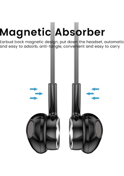 Boyun Bantlı Kulaklık Kablosuz Kulaklıklar Bluetooth 5.0 Mikrofon ile Manyetik Spor Su Geçirmez Tws Kulakiçi Blutooth Kulaklık (Yurt Dışından)